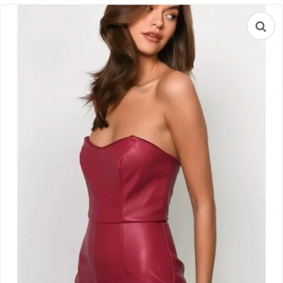 Hutch Strapless Jumpsuit FAUX LEATHER size 6 - Picture 2 of 7